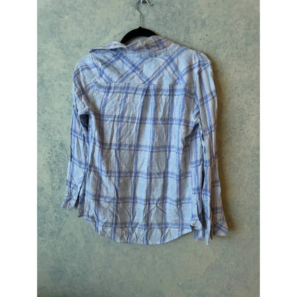 Rails‎ Women's White Blue Plaid Print Button Down Shirt Size Small - Picture 2 of 4